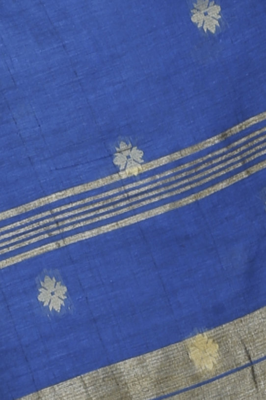 Blue Pure Cotton Tuma Hand Loom Saree (1194)